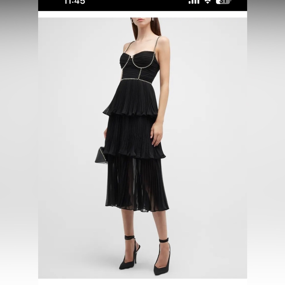 Self-Portrait
Rhinestone Tiered Chiffon Midi Dress

Size 2 - Only worn once